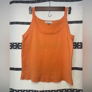 Coldwater Creek Silk Cotton Knit Tank Top Women's Small Orange A020